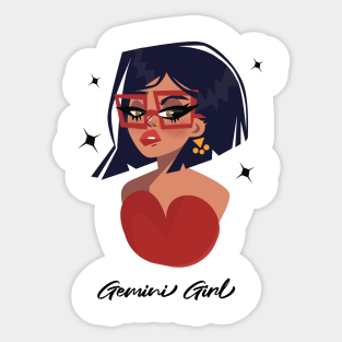 Gemini Girl Zodiac Sign Astrology Sticker